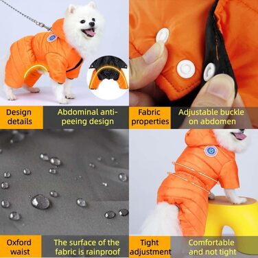 Зимовий теплий одяг для собак Преміум-якості: тепла куртка для маленьких та середніх собак, водонепроникна та вітрозахисна (Рожева, M)