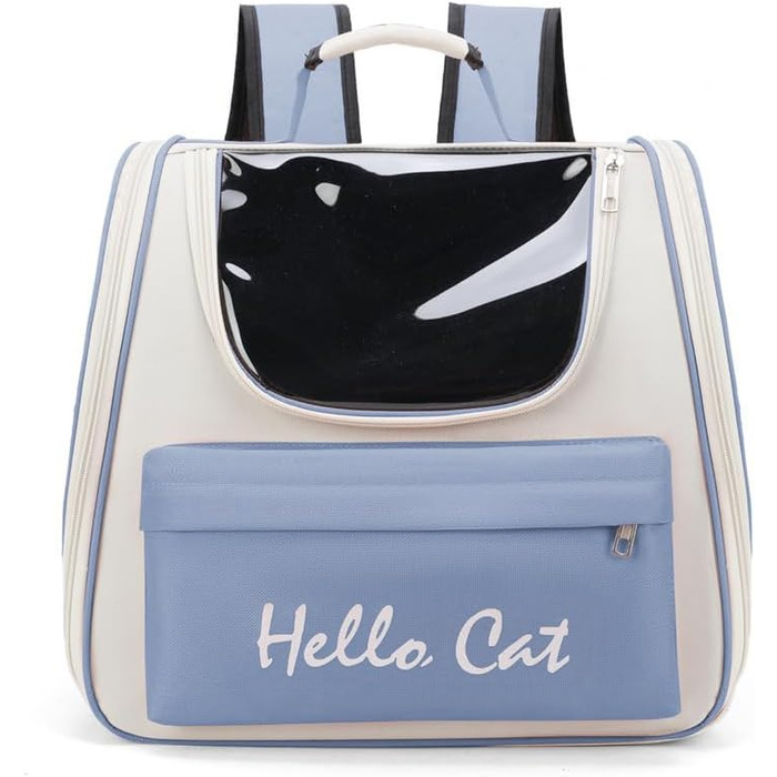 Рюкзак для кота з сіткою, рюкзак для собак, рюкзак для тварин до 15 кг, дихаючий, чорний