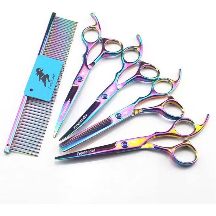 Набір професійних ножиць для грумінгу собак, 6 дюймів, нержавіюча сталь, для довгої та короткої шерсті