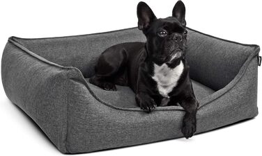 Ортопедичне ліжко для собак з віскоеластичної піни, сіре, 90x70 см