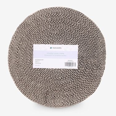 Набір з 2 картонних когтеточок для котів Navaris - круглі картонні килимки-когтеточки, коричневі