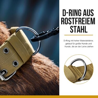 OneTigris Пояс для собак 5см з ручкою та патчем, великий розмір (XL, Коричневий)