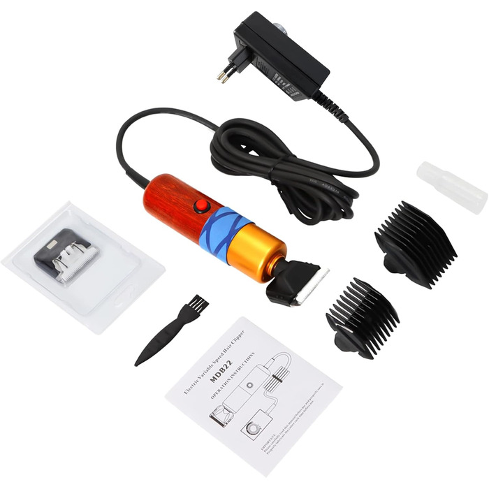 Професійна машинка для стрижки собак та котів 200W з акумулятором, 4 насадки, 1000-6600rpm