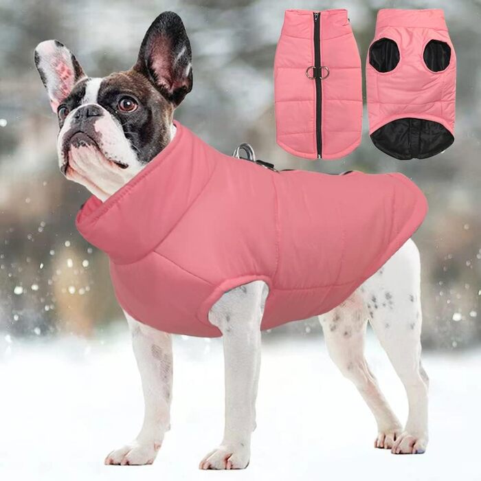 Водонепроникний теплий зимовий одяг для собак FeimaX - тепла куртка для маленьких, середніх та великих собак, курка-жилет для цуценят, рожевий колір