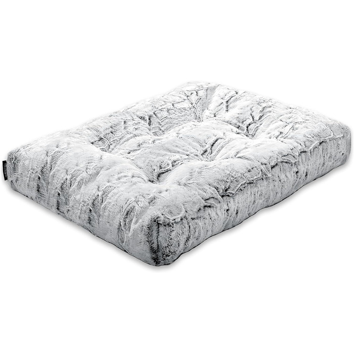 Делюкс лежанка для собак маленьких порід, м'яка підстилка в клітку, товста лежанка для собак, пухнаста килимок для домашніх тварин, 76.2 x 55.9 x 7.6 см, Сірий, Medium