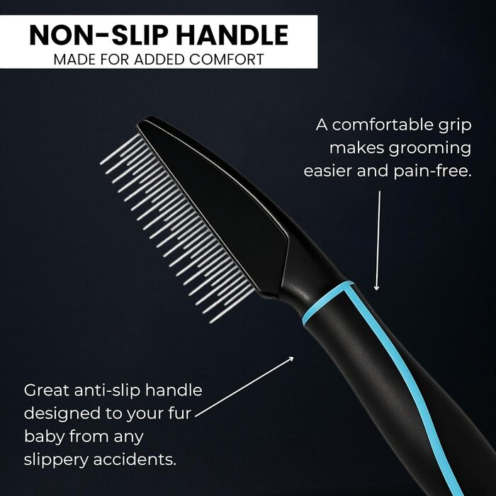 Гребінець для тварин з нержавіючої сталі з подвійним ефектом, для собак та котів з довгим та коротким хутром - м'який захват для безпечної та ефективної догляду за шерстю