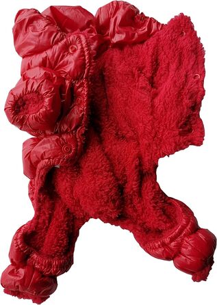 Флісовий комбінезон для собак, теплий зимовий одяг, стеганий, розмір L, червоний