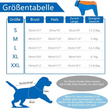 Водонепроникний зимовий одяг для собак CHZIMADE: тепла флісова жилетка та куртка для маленьких собак та цуценят. Відбиваючий дизайн, блакитний колір, розмір M