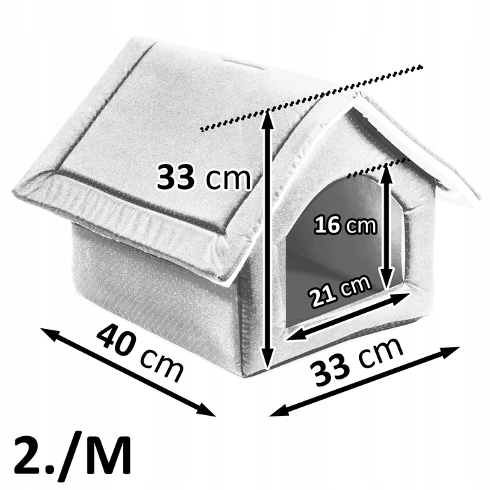 М'який будинок-ліжечко для собак, синій оксамит, розмір 2