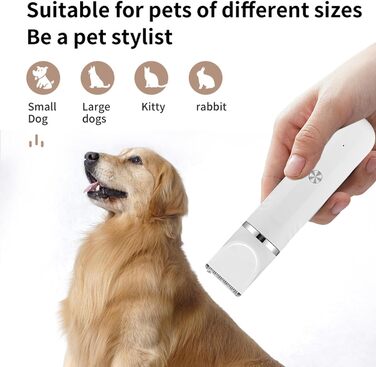 Набір для догляду за собаками 4-в-1: акумуляторна регульована шерсть, ідеально для цуценят вдома, білий колір