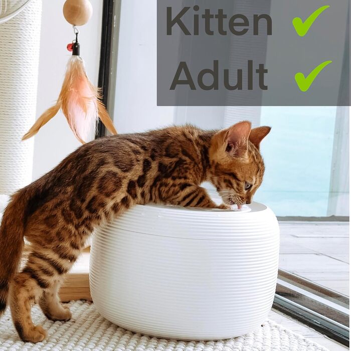 Керамічний фонтан-поїлка для котів PET POD, ультратихий, енергоощадний, великий резервуар для води, не бездротовий