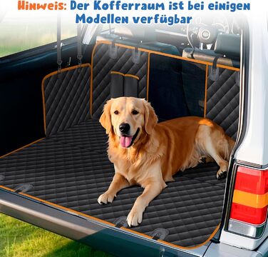 Водонепроникний килимок для собак у машину Heatail для заднього сидіння з боковими захисниками та сіткою, 135 x 148 см, чорний/помаранчевий