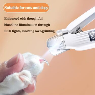 Триммер для нігтів 2-в-1 LED для собак та котів Neu з LED-підсвічуванням, захистом від бризок та регулюванням швидкості