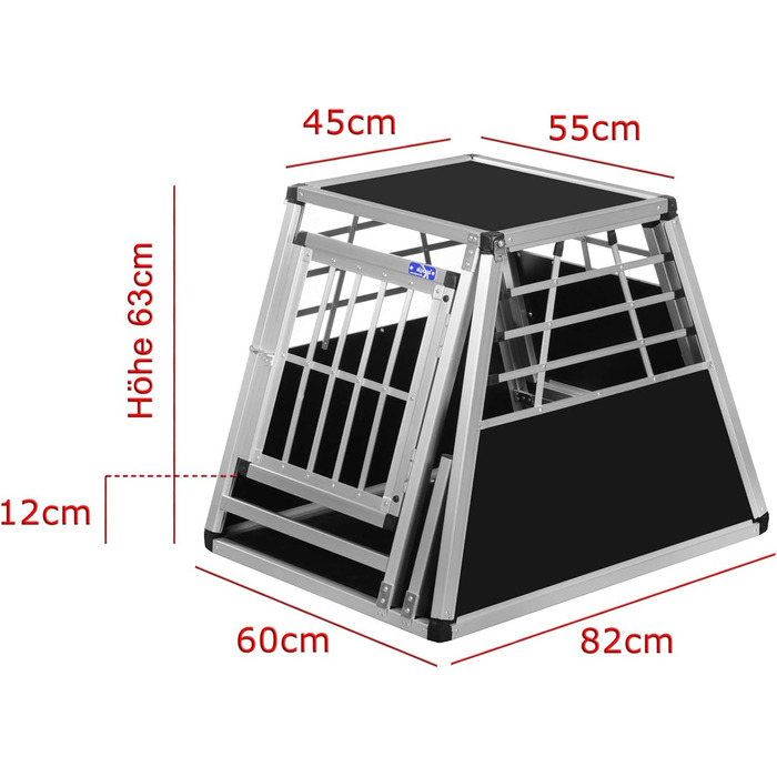 Транспортний бокс Transportbox N24 для собак, алюміній, 82x60x63 см, з аварійним виходом та захистом від ударів