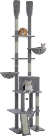 Дерево для котів PETEPELA з високою покрівлею та великою печерою (сірий)