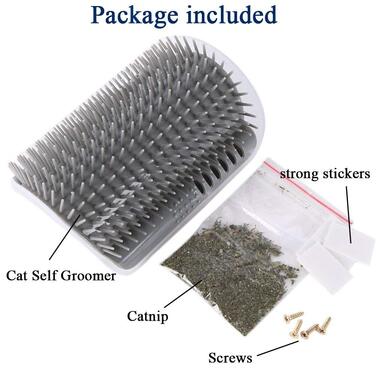 М'яка щітка для котів з масажною куточком, самостійний грумінг, 4 шт. (сірий)