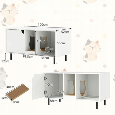 Меблевий будинок-туалет для кота з вбудованою дряпалкою
