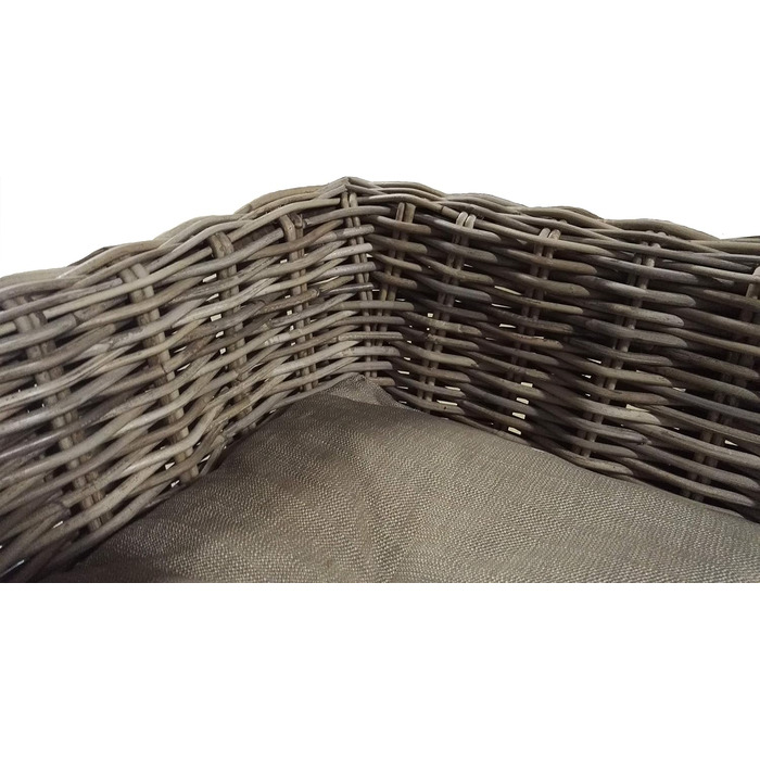 Корзина для собак з натурального ротангу з подушкою, великий розмір XL