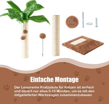 Leisuremix Кігтеточка для котів XXL 80 см, зелена, сучасний дизайн, стовпчик для великих котів та кошенят
