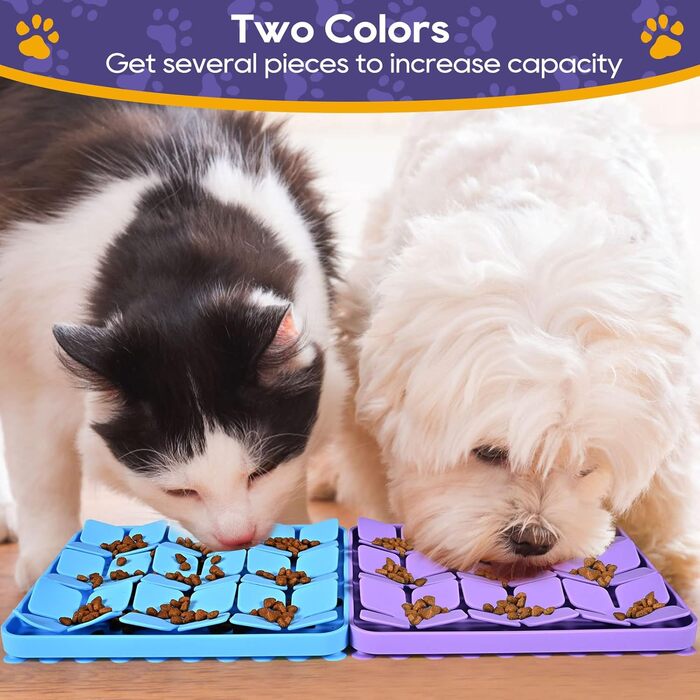 Силіконова килимок-нюхалка для собак, інтерактивна іграшка-головоломка, килимок для ласощів для собак, маленьких, середніх та великих порід, кроликів (фіолетовий) 20,3 x 20,3 см
