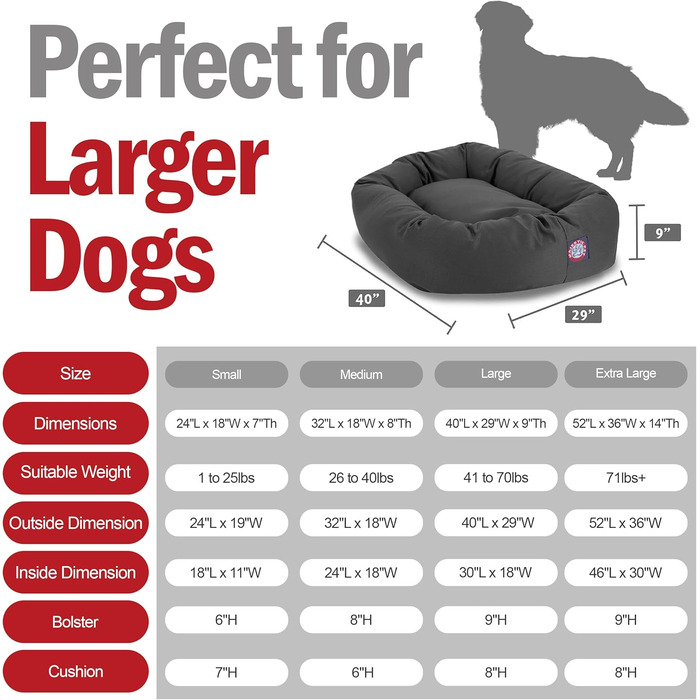 Ліжко-бублик для собак Pet Products, 40 дюймів, сіре