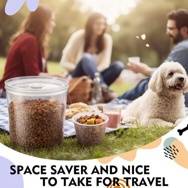 Контейнери для котячого корму LemonRoad 2 шт., 6.34 л/6 л, герметичні, з мірним стаканчиком