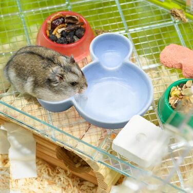 Миска для їжі та води для хом'яків LuckyOpt - мила форма мишки, кераміка, легко миється, для дрібних тварин, їжачок, білка, гризуни, цуцики (фіолетовий)