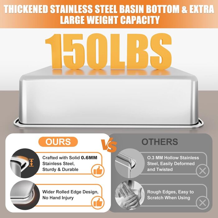 Квітковий горщик Erinaik для котів, нержавіюча сталь, з кришкою, XL, великий, для великих котів, металева, високі бортики (білий)