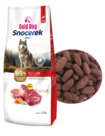 Корм для собак Gold Dog Snocerek 12кг (яловичина та ягня), без птиці