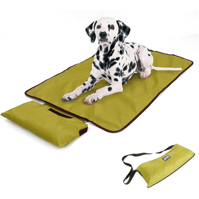 Водонепроникний килимок для собак Zjyufy, флісовий, для дому та вулиці, туристичний, складаний, для малих, середніх та великих собак, зелений