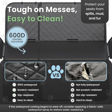 Захисний чохол на сидіння автомобіля для собак, 63.8 x 52.7 см, з ременями безпеки та мискою