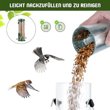 Годівниця для птахів Urban Deco з 2 годівницями, зелена (2 шт.)