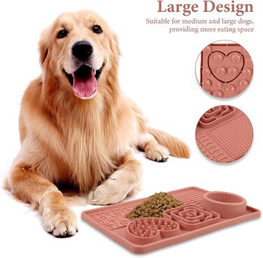 Килимок для собак - повільний годівник великого розміру з присосками, антиковзаюча поверхня, легко миється, сприяє повільному годуванню, підходить для цуценят та домашніх тварин