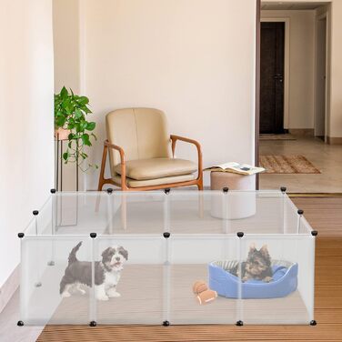 Клітка-вольєр для кроликів, морських свинок, дрібних тварин, без дверей, 145x75x48 см, прозора