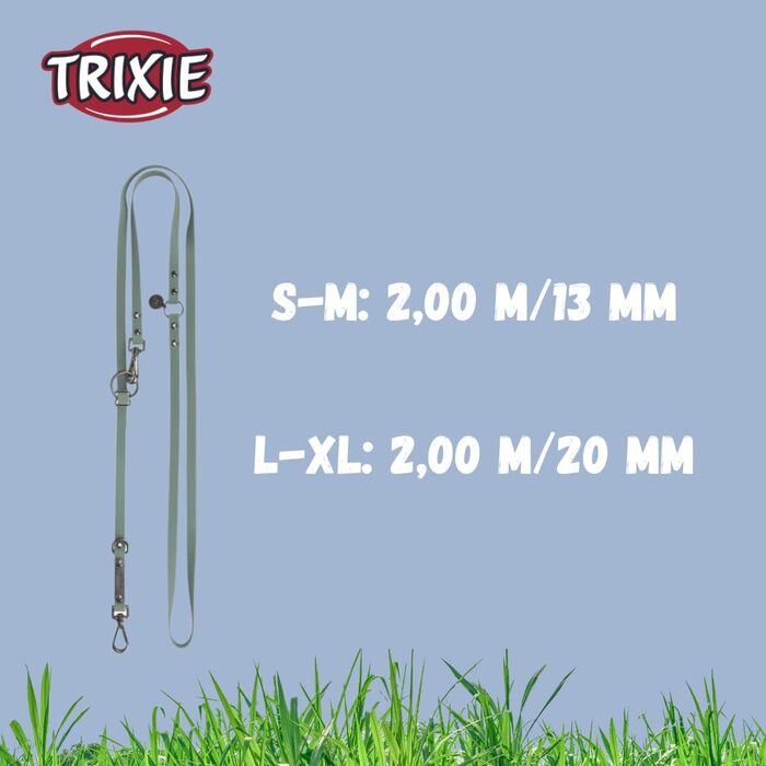 Повідок для собак TRIXIE CityStyle S-M 2 м, 13 мм, салатовий, ПВХ, 3-рівневе регулювання, нековзний, водостійкий, легкий у догляді