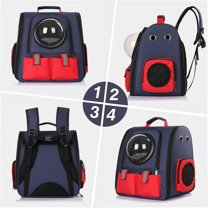 Рюкзак для собак та котів PETCUTE - зручний та дихаючий рюкзак-переноска для прогулянок на 16lbs (7.2 кг)