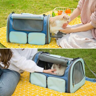 Складана переносна переносна коробка для собак та котів 45x28x28 см сірого кольору