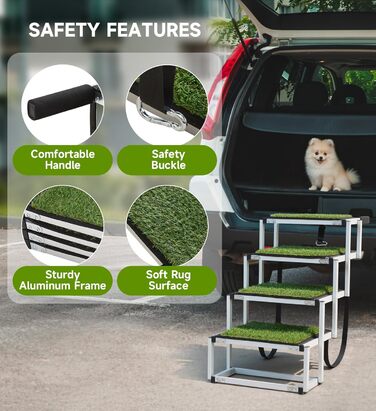 Рампа для собак у машину, складана, для великих собак, з антиковзким килимком, для авто, SUV, вантажівок, високих ліжок, широка (110x58x43 см)