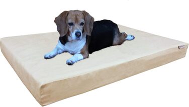 Ортопедичне ліжко для собак із меморі-піни dogbed4less, замша, водонепроникний чохол, з додатковою сумкою, для великих собак 107x71 см