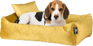М'яке та зручне ліжко для собак Roé - ліжко-печеринка для маленьких собак, включає пакетики для збору відходів (M, гірчичний)