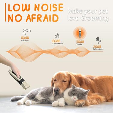 Професійний триммер для собак та котів YAZ EKY Leise - електрична машинка для стрижки з 4 насадками, для густого, кучерявого та довгого волосся
