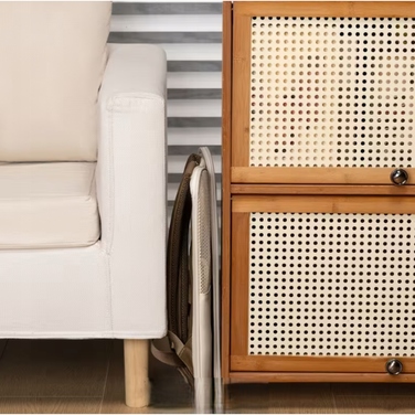 Складаний переноска-рюкзак для котів та собак, бежевий, великий, з сітчастими кишенями