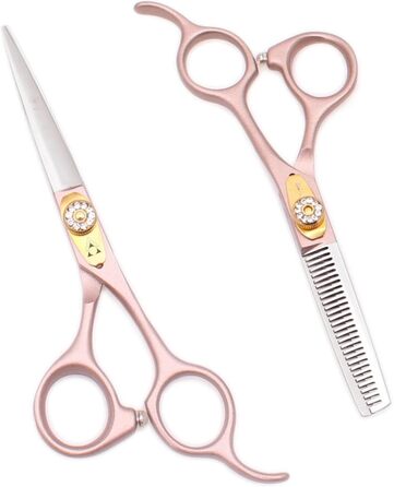 Набір професійних ножиць для собак 2 в 1: прямі та розріджуючі ножиці з ергономічними ручками (7.0 та 5.5 дюймів)