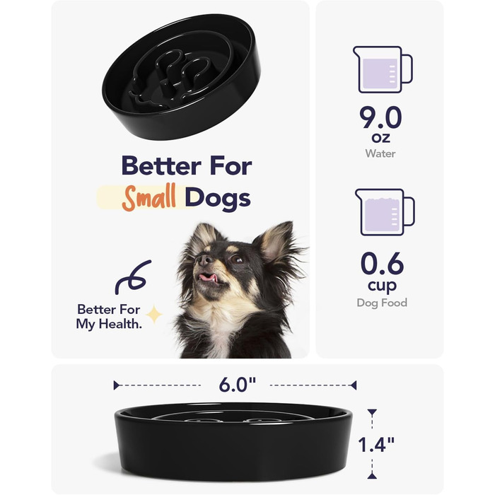 Миска для собак LE TAUCI для повільного годування з кераміки, 675 мл, для маленьких та середніх порід, цуценят, білий колір, пазл-миска