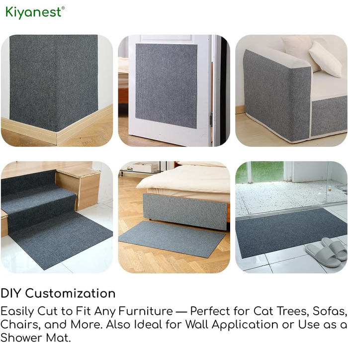 Котяче дряпальний борд - іграшка для котів. 2 розміри: 200x40 см та 30x100 см, чорний колір