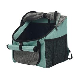 Складаний велосипедний кошик для тварин до 7.5 кг, велосипедна сумка з PVC/Oxford, з боковими кишенями та надійною фіксацією, рюкзак-тримач для собак та котів (Блакитний, 42.5 * 40.3 * 11 см)