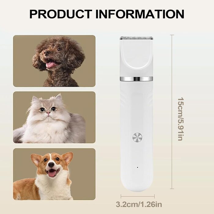 Набір для грумінгу собак 4-в-1 | Електричні ножиці для догляду за шерстю, підходить для цуценят та котів, зелений (білий)