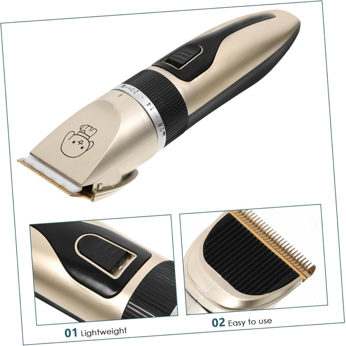 Електрична машинка для грумінгу собак Leiser з титано-керамічним лезом - безпечний тример для вух, лап, обличчя. Низька вібрація, підходить для чутливої шкіри. Акумуляторний.