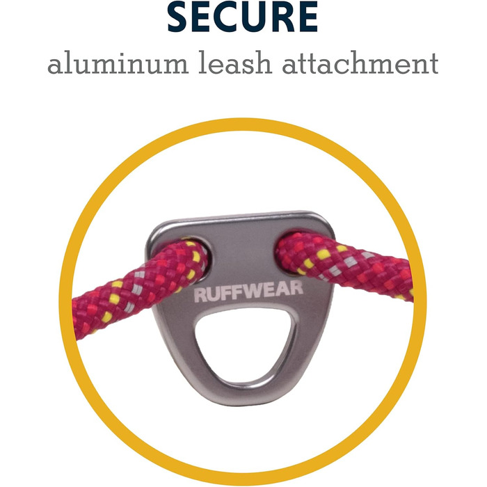 Нашийник для собак RUFFWEAR Knot-a-Collar, відбивний, регульований, з мотузки, 36-51 см, рожевий (Hibiscus Pink)
