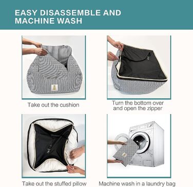 Автокрісло для собак - підвищення для цуценят, з кишенями для зберігання та страхувальним ремінцем, знімне та пральне, антиковзаюча підставка, для автомобіля та дому (Блакитне)